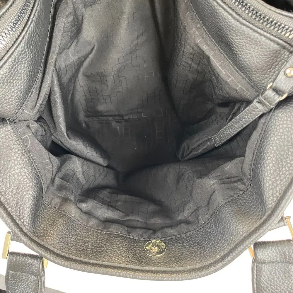 Rosetti Large Tote Shoulder Bag Purse,Black Leather
